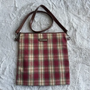 LONGABERGER Homestead Crossbody Plain Purse Handbag Multicolor Red Green - Picture 1 of 15