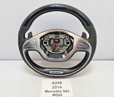 ✅ Volante de madera con palancas de cambio Mercedes W222 S63 AMG 2014-2017 OEM * Foto 1 de 4