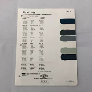 1966 BMW Dupont Paint Chip Color Sample Sheet - Picture 1 of 7