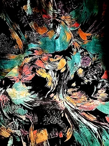 Samt Polster Designer Stoff Modern Abstrakt Schwarz Aqua Blau Rosa 2 3/4 Yard - Bild 1 von 16