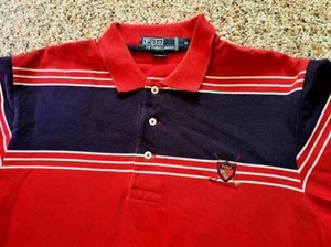 POLO by Ralph Lauren Button Front Mens Short Sleeve Shirt Medium 100% Cotton VTG - Picture 1 of 9