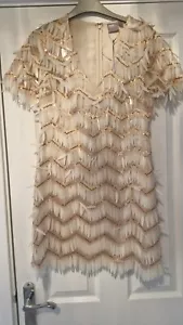 BNWT ASOS DESIGN Embellished Mini Dress Sequin Fringe Cocktail Races Wedding UK8 - Picture 1 of 5