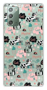 Coque en silicone imprimée compatible Samsung Galaxy Note 20 Miaou - Picture 1 of 3