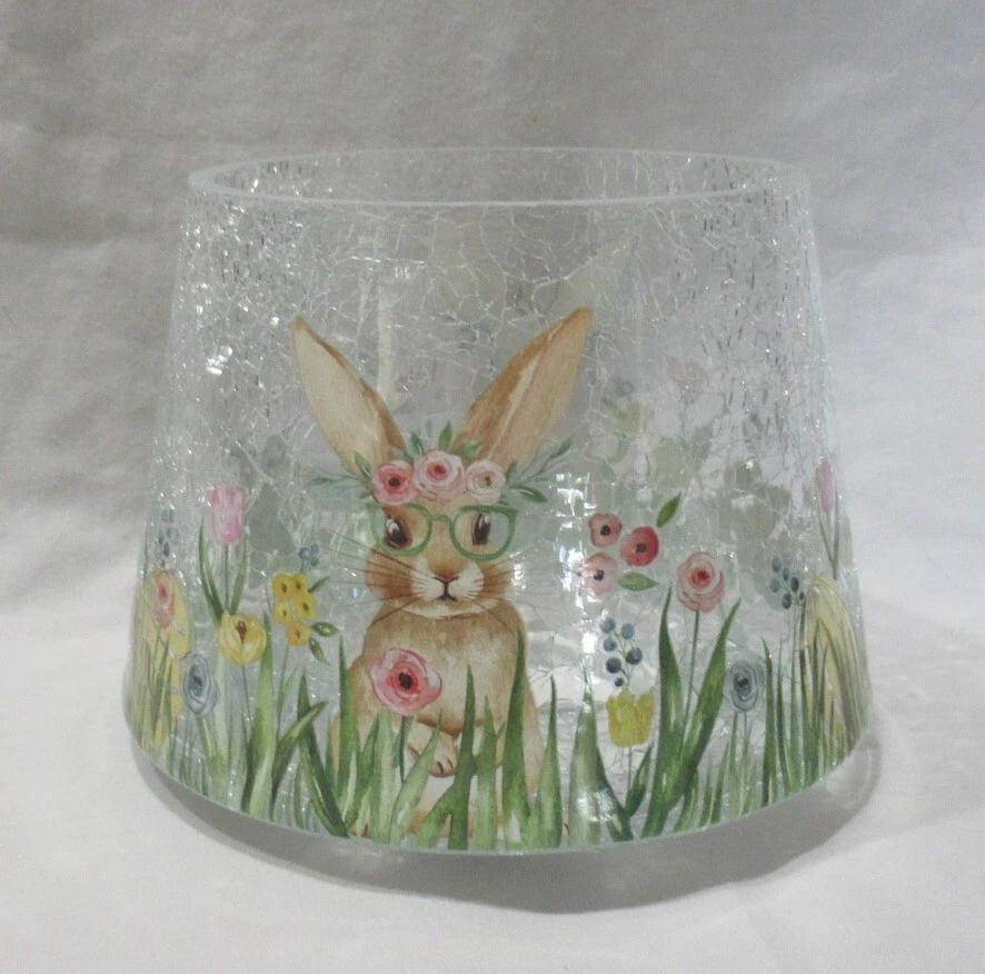 Yankee Candle Tarro Crackle Transparente Tono J/S Primavera CONEJITO CON VASOS Flores Foto 1 de 4