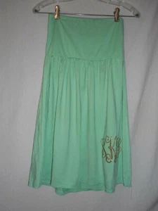 Green suitsuit cover up - gold sparkly monogram Sz s/m - Picture 1 of 6