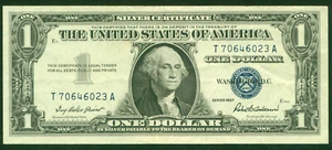 1957 $1 Silver Certificate ( T023A) World paper money currency banknotes - Picture 1 of 3