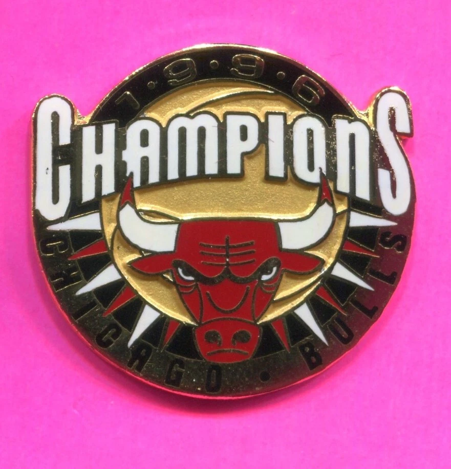 1996 CHICAGO BULLS CHAMPIONS PIN MICHAEL JORDAN CHAMPIONSHIP PIN - Image 1 of 1