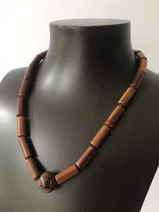 AVANGARDE ALTE ART DECO ÄRA KARAMELL BAKELIT FASS PERLEN COLLIER HALSKETTE - Bild 1 von 19