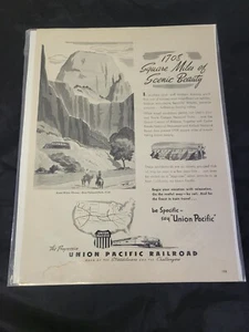 1940's Union Pacific Railroad Scenic Beauty Original Print Ad - Picture 1 of 2