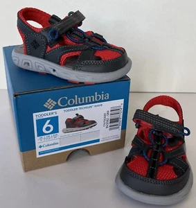Columbia Techsun Wave Toddler Sandals Water Shoe Gray Red SIZE 6T NIB - Picture 1 of 7