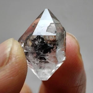 Pietra curativa cristallo quarzo DT diamante fantasma nero naturale Herkimer 4374 4374 - Foto 1 di 19