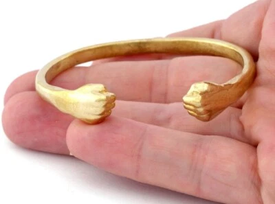 Punch Bracelet Raw 黄铜 (62 毫米内尺寸 - 可调节 ) 5034 — 第 1/3 张图片