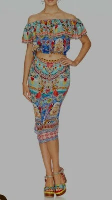 Camilla Franks Close to My Heart Silk Midriff Frill Top Size 2 Medium $4 EXPRESS - image 1 of 4