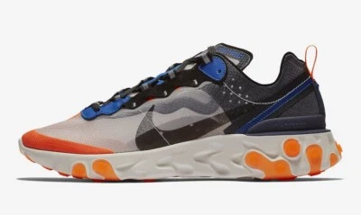 Nike React Element 87 UK 4 EUR  36.5 Wolf Grey Black Thunder Blue New AQ1090 004 - Image 1 of 4