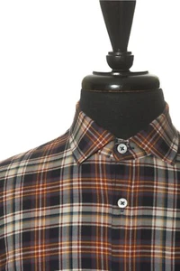 Billy Reid Brown Check Standard Cut Shirt 26130 - Picture 1 of 4