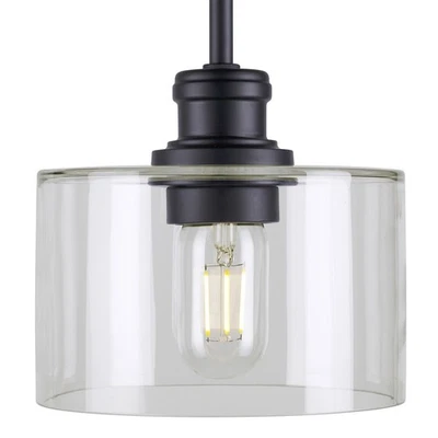 Forte Lighting 2748-01 Zane 7"W Mini Pendant - Black - Image 1 of 4