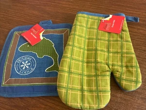 NUEVO CON ETIQUETAS ~ Soporte para olla de vacaciones y guante para horno ~ Casa de vacaciones ~ Algodón - Imagen 1 de 8