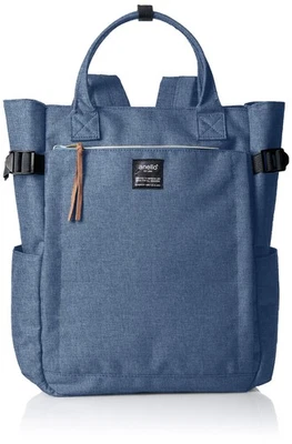 mochila tipo tote anello 2WAY POST REGULAR AT-C1225 denim azul - Imagem 1 de 4