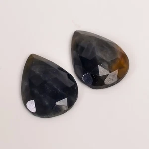 Par de piedras preciosas facetadas pera zafiro azul 39,5 quilates piedra translúcida 24x18x5 mm - Imagen 1 de 5