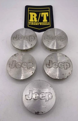 Set Of 5 JEEP GRAND CHEROKEE WRANGLER LIBERTY COMMANDER Center Caps 2 3/16" - Imagen 1 de 4