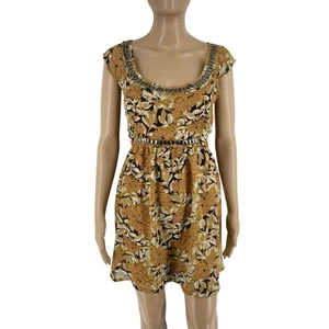 SUPERTRASH Women Yellow Floral Print Sleeveless Skater Dress Size EU 36 UK 8 - Picture 1 of 10
