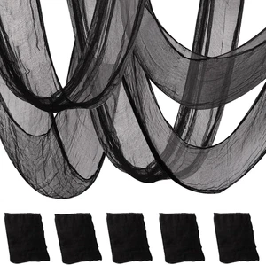 5PCS Halloween Creepy Cloth Decoration,30×72Inch Black Spooky Fabric Cloth Scary - Picture 1 of 12