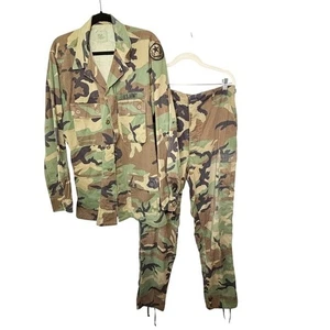 US Army Woodland Camo Military Uniform Set Jacket Pants Medium XLong - Picture 1 of 10