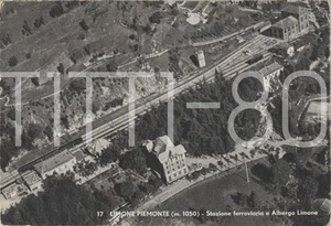 LIMONE PIEMONTE - STAZIONE FERROVIARIA E ALBERGO LIMONE (CUNEO) 1955 - Picture 1 of 1