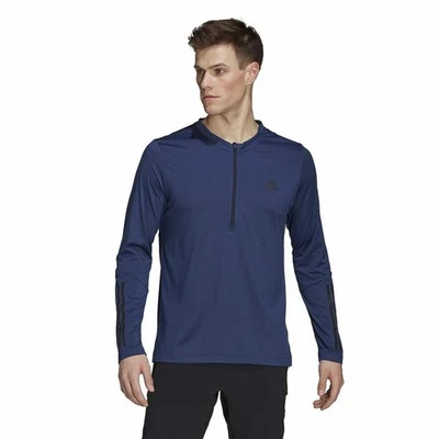 Camiseta de Manga Larga Hombre Adidas Training 1/4-Zip Azul oscuro - Imagen 1 de 4