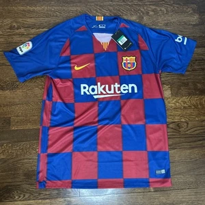 Lionel Messi #10 FC Barcelona NIke Jersey Mens Size XL Rakuten 2019-2020 - Picture 1 of 10