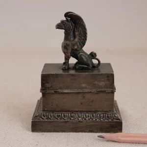 Antike Bronze Greif Skulptur geflügelter Löwe Briefbeschwerer Grand Tour Souvenir Vintage - Bild 1 von 24