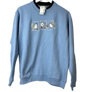 Vintage 90s Nwt Morning Sun Bird Graphic Sweatshirt Women Sz M - Picture 1 of 5