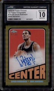 2023-24 Topps Chrome '72 Topps Auto Gold Refractor David Robinson /50 CGC 10 - Picture 1 of 2