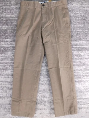 Calça masculina Lands' End 33 marrom ajuste sob medida sem ferro chino 33x29 - Imagem 1 de 4