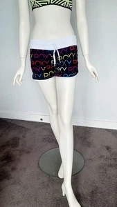 Roxy Size Medium Black & Rainbow Graphic Print Pullon Boardshorts - Picture 1 of 10