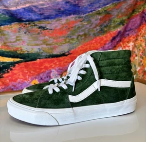 Vans Sk8-Hi Pig Suede Douglas Fir High Top Sneakers Green Mens 8.5 / Womens 10 - Picture 1 of 24