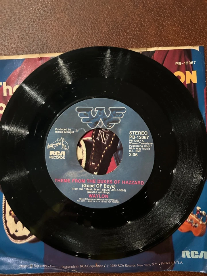 Waylon Jennings- The Dukes Of Hazzard NM Country 1980 PB-12067 Vinyl 7'' 45 - Image 1 of 1
