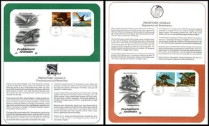 1989 Prehistoric Animals Sc 2422-2425 FDC PCS panel, dinosaurs reptile fossil - Picture 1 of 1
