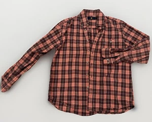 British Regatta Club Herren Medium/48 UK orange braun kariert Tartan Flanell Knopfleiste - Bild 1 von 13