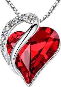 Necklaces for Women, Infinity Love Heart Pendant with Birthstone Crystals, Jewel - Picture 1 of 6