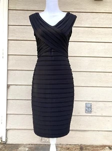 Abito smanicato vintage cache taglia 6 bodycon nero fascia look abito vendetta - Foto 1 di 10