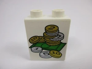 LEGO DUPLO White Brick + Money Pattern Réf 4066pb192 Set 5680 5604 - Picture 1 of 1