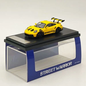 SW 1:64 Porsche 992 GT3 RS Racing Sports Yellow Diecast Models Car Collection - Picture 1 of 9