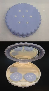 KIT PORTA LENTI A CONTATTO DA BORSA TRAVEL CONTACT LENS CASE BISCOTTO CELESTE - Picture 1 of 1