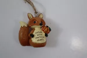 ETOP Gather with grateful hearts FOX FIGURINE ORNAMENT Ganz - Picture 1 of 2