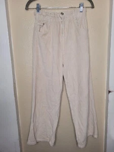 Zara Corduroy Pants Girls Beige  Wide Leg Size 11 12 Years Highrise  - Picture 1 of 7