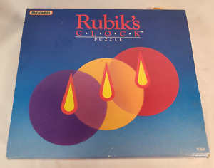 Vintage 1988 Rubik's Clock Brain Teaser by Matchbox, Original Box