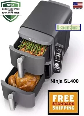 Ninja SL400 DoubleStack XL 2-Basket Air Fryer Cooks 4 Foods at Once 10 QT 4-in-1 - Image 1 of 4