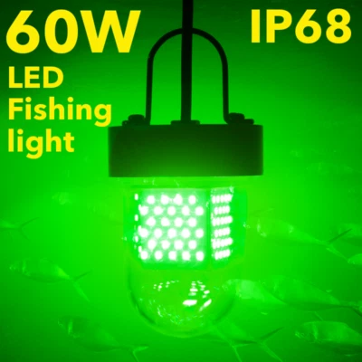 IP68 60W LED Señuelo de Pesca Luz Pesca Submarina Luz Calamar Lámpara Foto 1 de 3