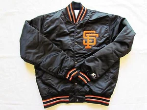 San Francisco Giants Starter Diamond Collection Vintage Satin Bomber Jacket M - Picture 1 of 15